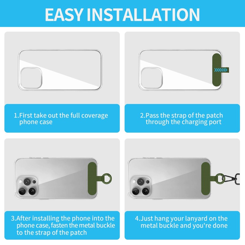 Hovmwey Phone Tether Tab, 2 Pack Cell Phone Lanyard Patch