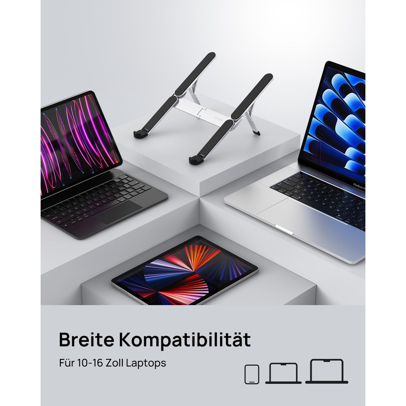 SODI Laptop Stand, Foldable Laptop Stand, Hand Size Folded, Portable