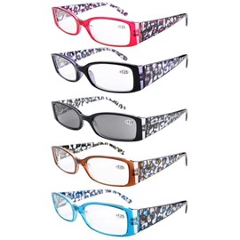 Eyekepper-Pack Lesebrille mit Federscharnier Fassung in Blumen muster inklusive Sonnenbrillen