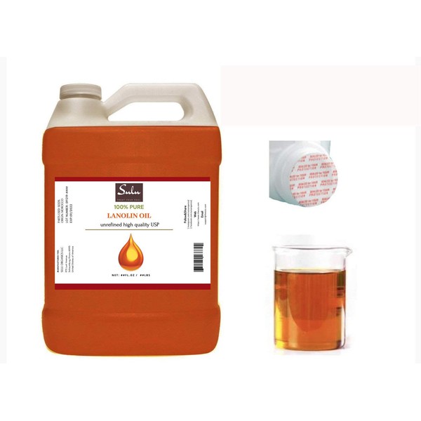 SULU ORGANICS 100% Pure High Quality Lanolin Oil (4 lbs/ 64 oz)