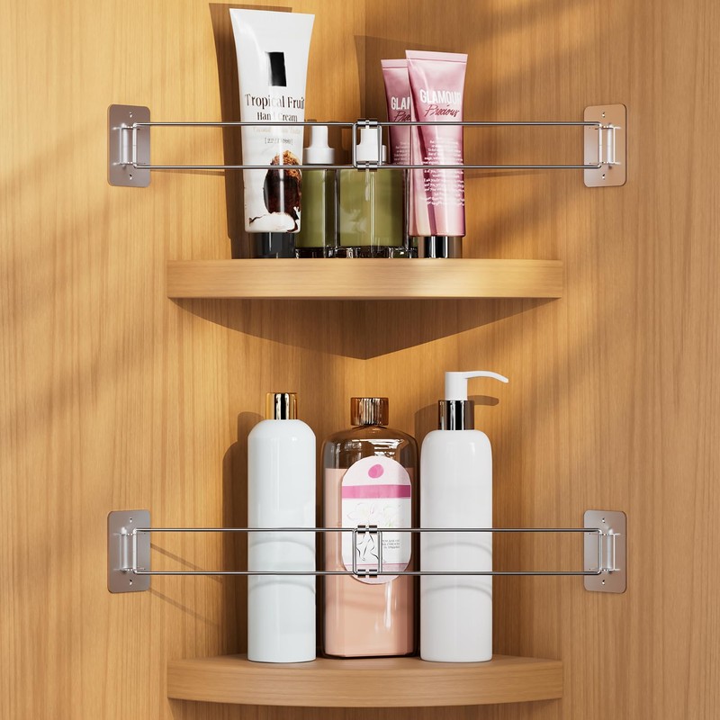 FOCSPROD RV Shower Corner Storage Bar, 7.9-13.7 inches RV Bathroom