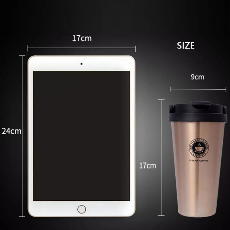 Francisco® Vaso Termo De Acero Inoxidable Con Tapa Y Asa