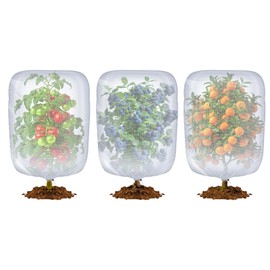 Bird Netting for Blueberry Bushes, 3 Pack 3.2 X 2.6 Ft Cicada Netting for Fruit Trees, Blueberry Bush Netting Cover, Protective Garden Plant Covers for Tomatoes, Flowers, Vegetables