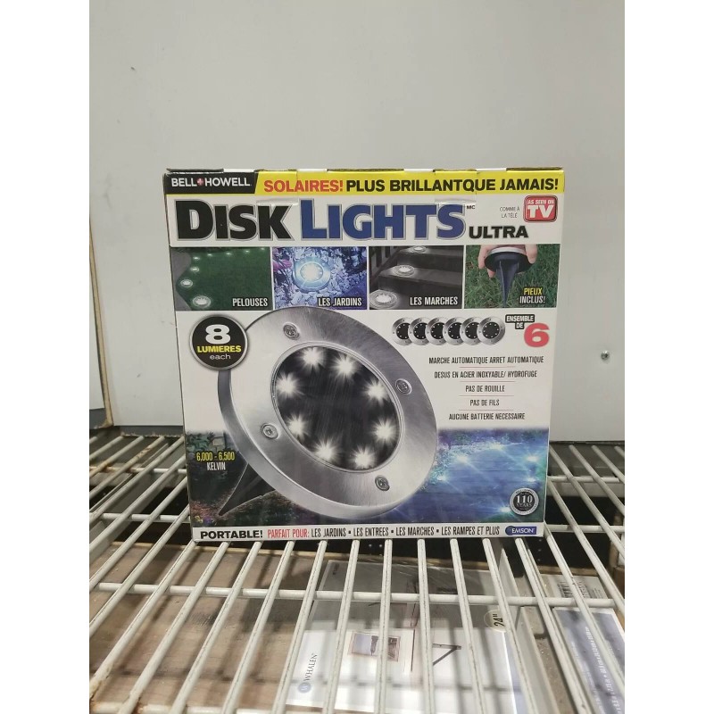 Bell and Howell 6-Pack Disk Lights 8-Lumen 0.2-W. Stainless Steel