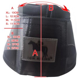 TGW RIDING Horse Bell Boots Dressage Horse Boots XL L M S (L, Bell Boots Soft Slate, Black)