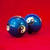 1.85'' Cloisonne Health Hand Balls Yin-Yang Chinese Meditation Baoding Feng
