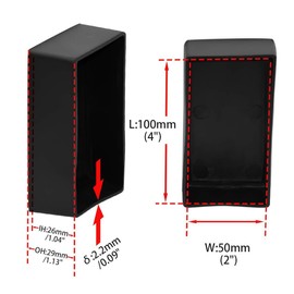 Flyshop Pack of 8 PVC Chair Leg Floor Protectors Furniture Feet Ferrule Caps Flexible Rectangular Furniture Table Covers 5.0 x 10.0 cm 50 x 100 mm Black