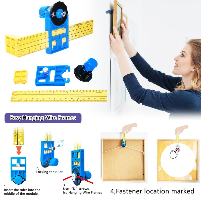 laffeya Picture Hanging Marker, Keyhole Marker Picture Hanger with Level