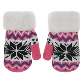 Kids Fluffy Knitted Gloves Winter Super-soft Plush Full Finger Gloves Thicken Hand Warmer Gloves Outdoor Skiing Cycling Gloves for 4-10 Y Kids
