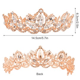 Princess Tiara Crystal Crown Women's Princess Crown Dold Princess Tiara Crown Girls Wedding Tiaras and Crowns for Women Rhinestone Crystal Queen Tiara for Wedding, Pageants
