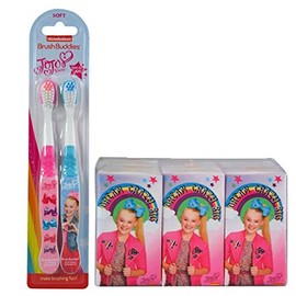 JoJo Siwa Girl's 8pc Bathroom Collection! Includes 2pk Soft Manual Toothbrush & 6pk Pocket Tissue!