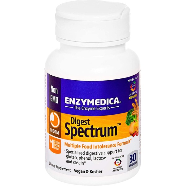 Enzymedica, Digest Spectrum, Food Intolerance Support, 30 Capsules