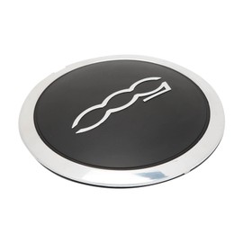 Center Wheel Hub Cap, Hup With Chrome Trim 68078419AC Heat Car With Resistant Replacement for FIAT 500 White Circle Letter OE 2012‑2022 (White Letter) (White Circle White Letter)