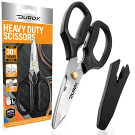 DRX Tool - Heavy Duty Scissors, Multipurpose Utility Scissors. Built to Cut Leather, Cardboard, Carpet, Plastic and Rope. All Purpose Heavy Duty Kitchen Scissors to Cut Meat, Poultry and Chicken Bones