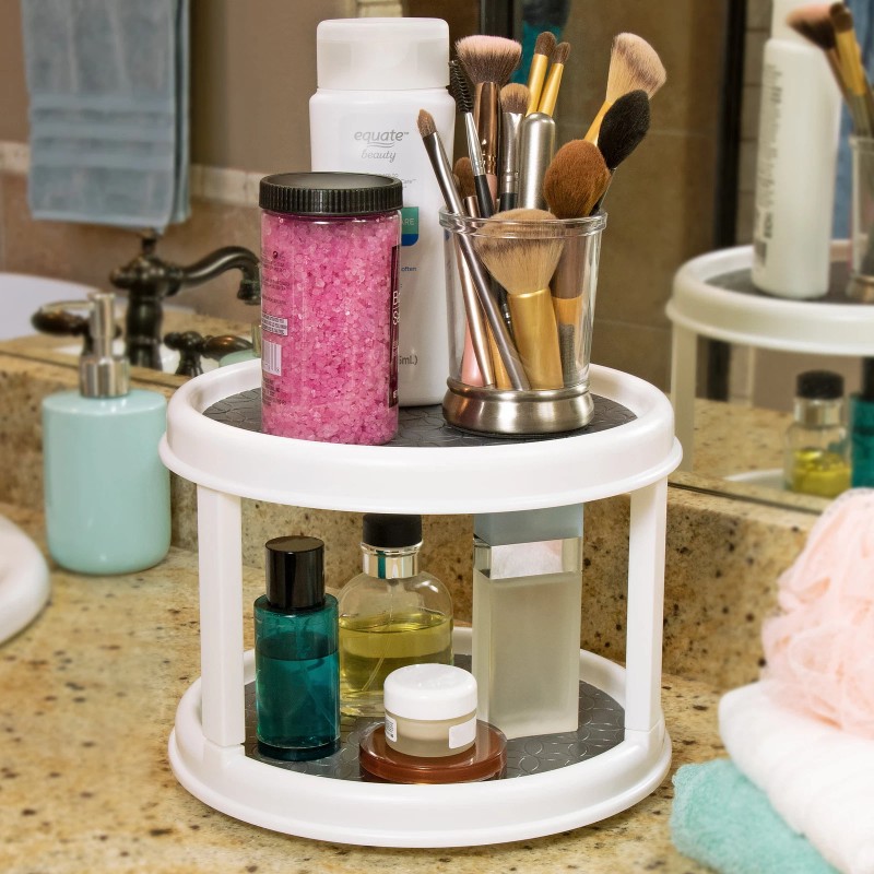 Mainstays 2-Tier Plastic Spice Rack Organizer Turntable