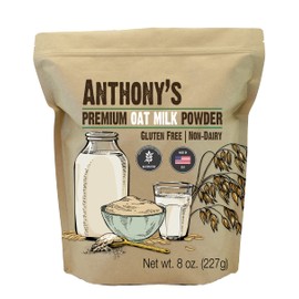 Anthony's Premium Oat Milk Powder, 8 oz, Gluten Free, Non GMO, Vegan, Made in USA