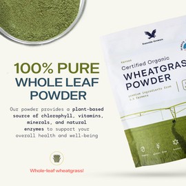 Stateside Growers Organic Wheatgrass Powder - 100% Whole-Leaf Powder for Energy, Detox & Immunity Support - Rich in Immune Vitamins, Fibers, and Minerals - Vegan-Friendly, Raw & Gluten-Free (8 Ounce)