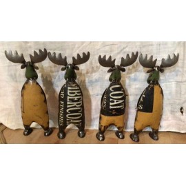 BSA Rustic 13" Tall Repurposed Reclaimed Scrap Metal Moose Statue Home Farm Garden