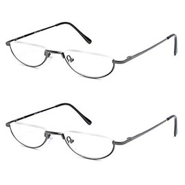 Readers The Lynwood Unisex Half Moon Half Frame 1.75 (2 Pair) Grey