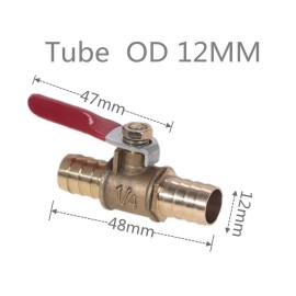 Unbranded Brass Ball Valve Hose Barb6/8/10/12m - 12mm