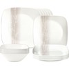 Corelle Vitrelle 18 Piece Glass Dinnerware Sets Rectangular Square Plate