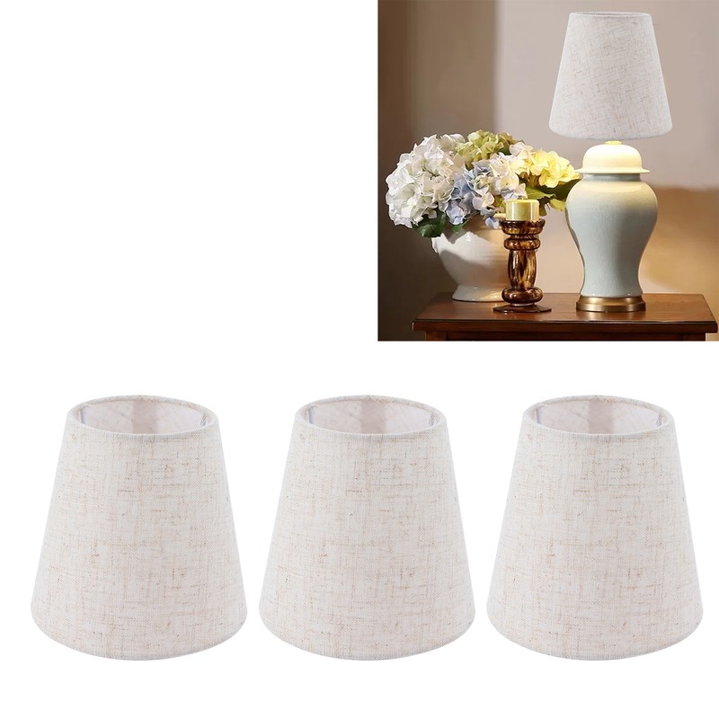 3PCS Linen Cloth Lamp Shade E14 Meson Lampshade for Candle