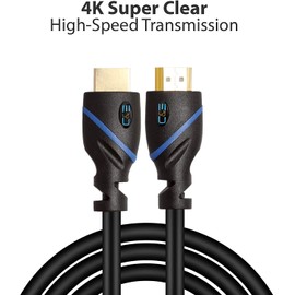 75 FT (22.8 M) High Speed HDMI Cable Male to Male with Ethernet Black (75 Feet/22.8 Meters) Built-in Signal Booster, Supports 4K 30Hz, 3D, 1080p and Audio Return CNE507477 (2 Pack)