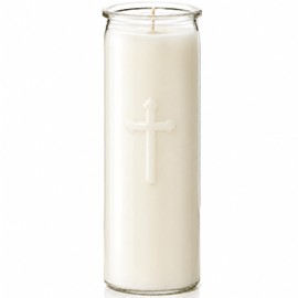 Natural Soy Wax Prayer Candles,7 Day White Prayer Candle in Glass, 150-Hour Long Burning Unscented, Large Devotional Pillar Candles for Catholic Church, Memorial, Altar, Vigil (White, 1PCS)
