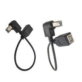 Choojialiy USB 2.0 Type-B Printer Cable, (2-Pack) USB B Female to Left Angle & Right Angle B Male Printer Extension Cable, for Scanner and More (L-R)