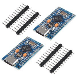 AITRIP 2PCS Pro Micro ATmega32U4 5V 16MHz Type-C Development Module Board with 2 Row pin Header Compatible ard-uino Leonardo Replace Pro Mini