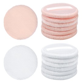 12 Pieces Powder Puffs, 2.36 Inch Setting Powder Puff, Powder-Puff Pads with Ribbon, Soft Face Compact Powder-Puff, Round Velour Face Makeup Powder-Pads, Puffs Pads for Loose-Powder, Setting-Powder