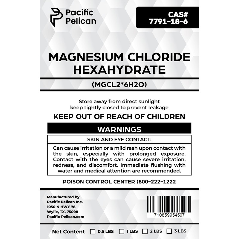 Pacific Pelican Magnesium Chloride Hexahydrate (MgCl2·6H2O) - Chemical (3lb)