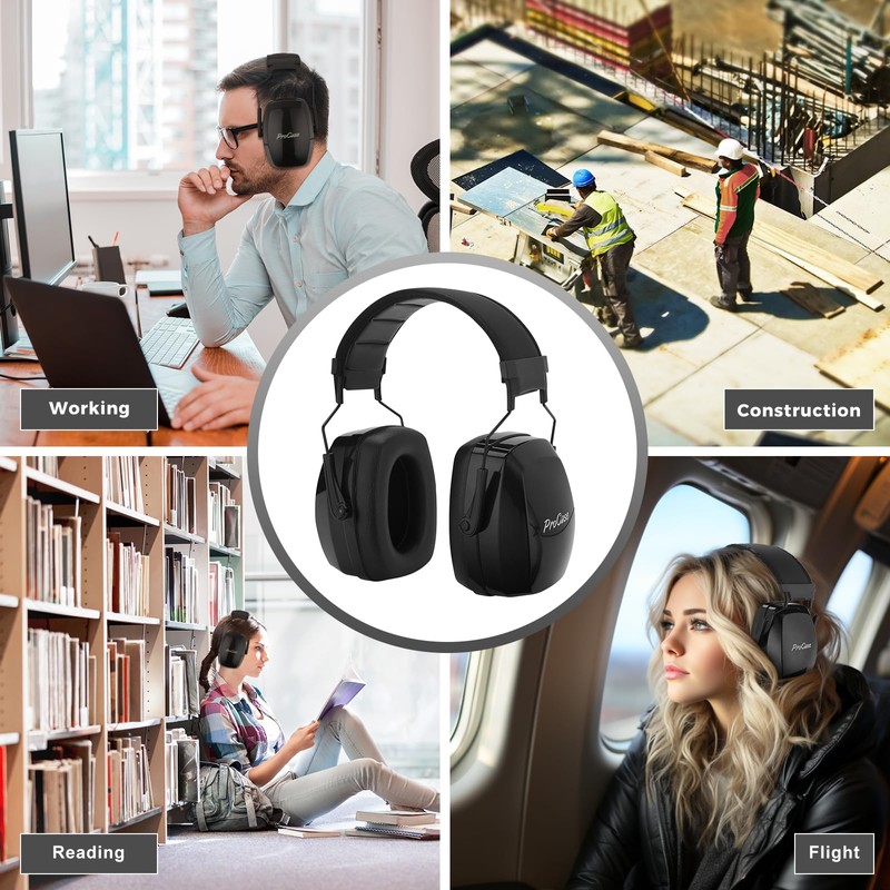 [ProCase] Adult Noise Cancelling Earmuffs, Noise Isolation with Adjustable Headband