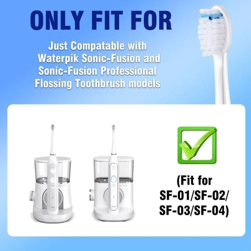 Replacement Brush Heads for Waterpik Sonic-Fusion 2.0 Flossing Toothbrush ...
