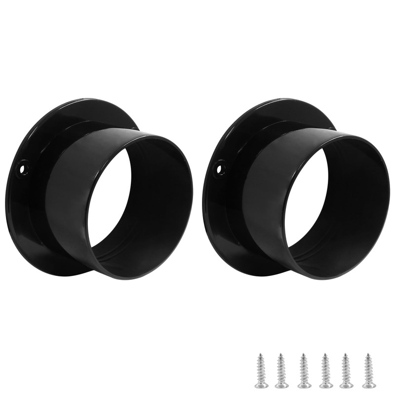 Unlorspy 2Pcs Black Duct Connector,75mm/3 inch ABS Straight Pipe Flange