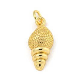 KitBeads 10pcs Gold Plated Shell Charms - Summer Beachy Seaside Conch Seahell Charms for Jewelry Making Necklace Bracelet Craft Bulk