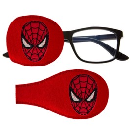 Kids and Adults Orthoptic Eye Patch For Amblyopia Lazy Eye Occlusion Therapy Treatment Design #17 Spid Man on Red (Left Side (eye to be covered))