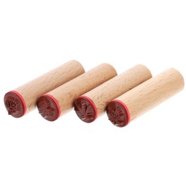 4pcs Vintage Wooden Rubber Seal Maple Leaf Stamps Decorative Rubber Stamp for DIY Scrapbooking Craft Wrapping and Card