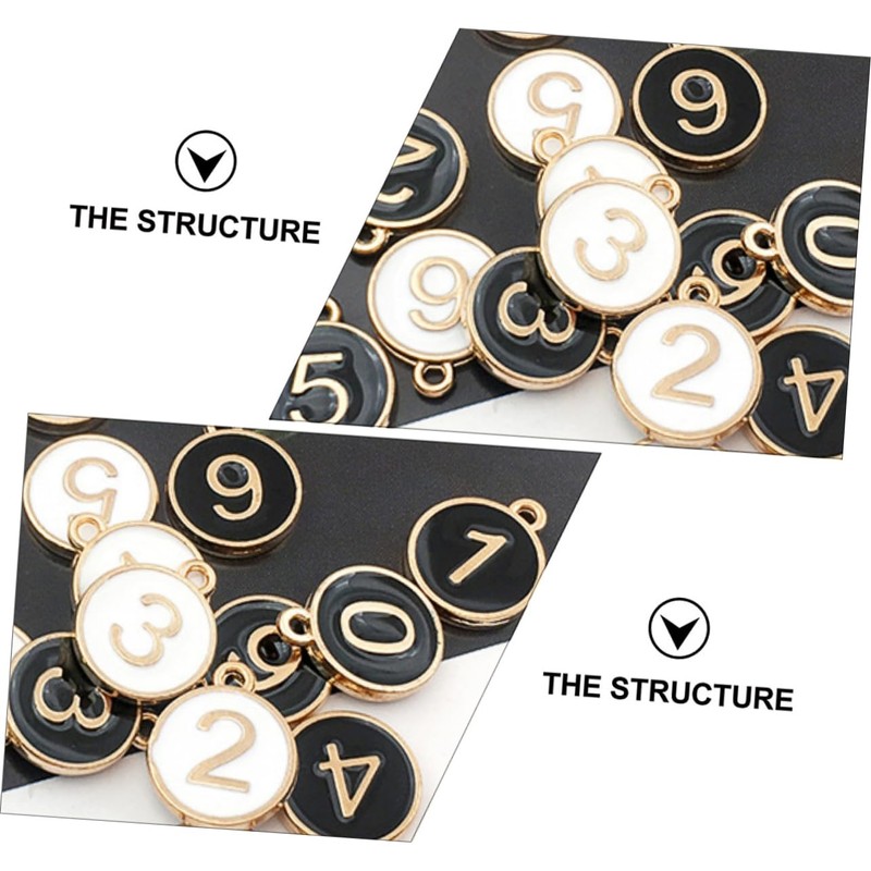 COHEALI Digital Signage Diy Pendants Set 20pcs Alloy Jewelry Making