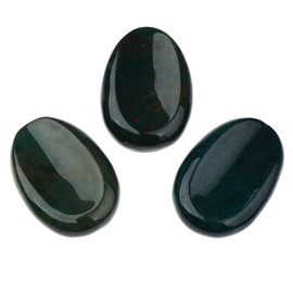 NKlaus Thumb Stone Heliotrope Gemstone 5 x 3.5 cm Healing Stone Worry Stone Energy Balance 14883