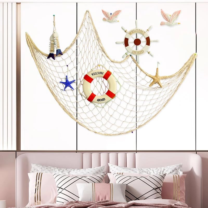 Fishing Net with Shells 200 cm x 150 cm Fishing