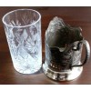 Crystal Granyoniy Tea Glass with Podstakannik, Hot/Cold Beverage Glass with