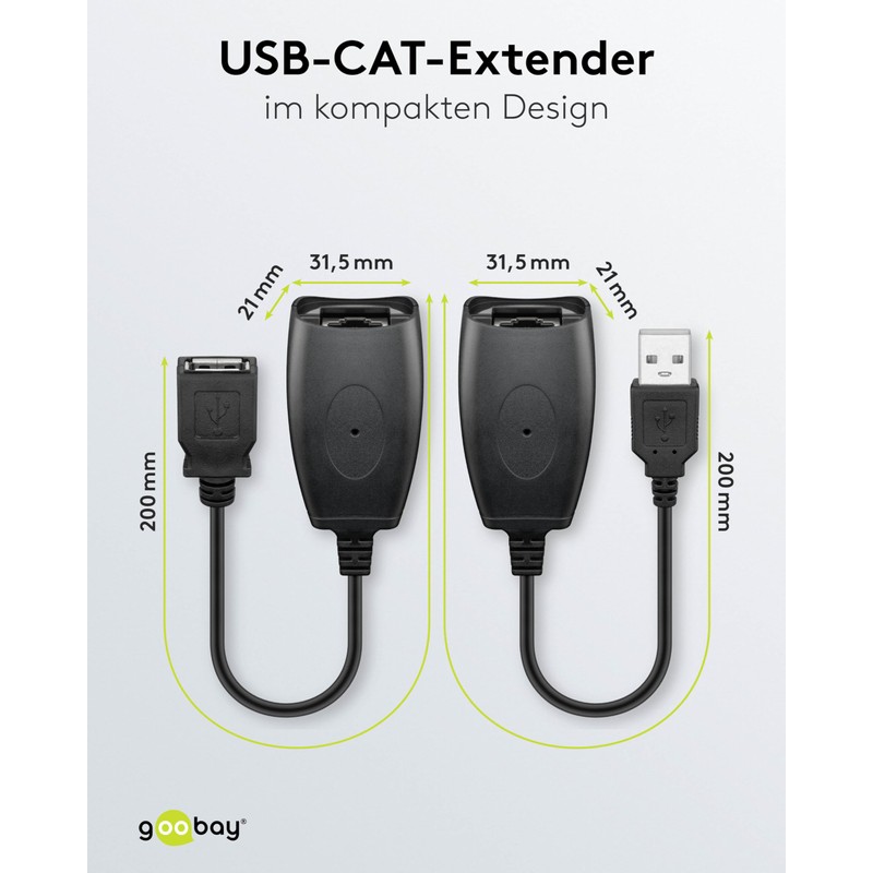 Goobay 93321 USB auf RJ45 Buchse Verlängerung / USB auf