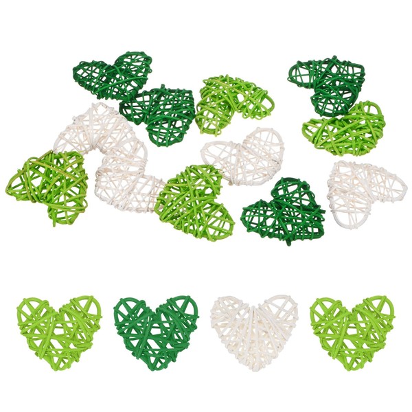 M METERXITY 12-Pack Heart Shaped Wicker Rattan Balls 60mm/2.4 Inch