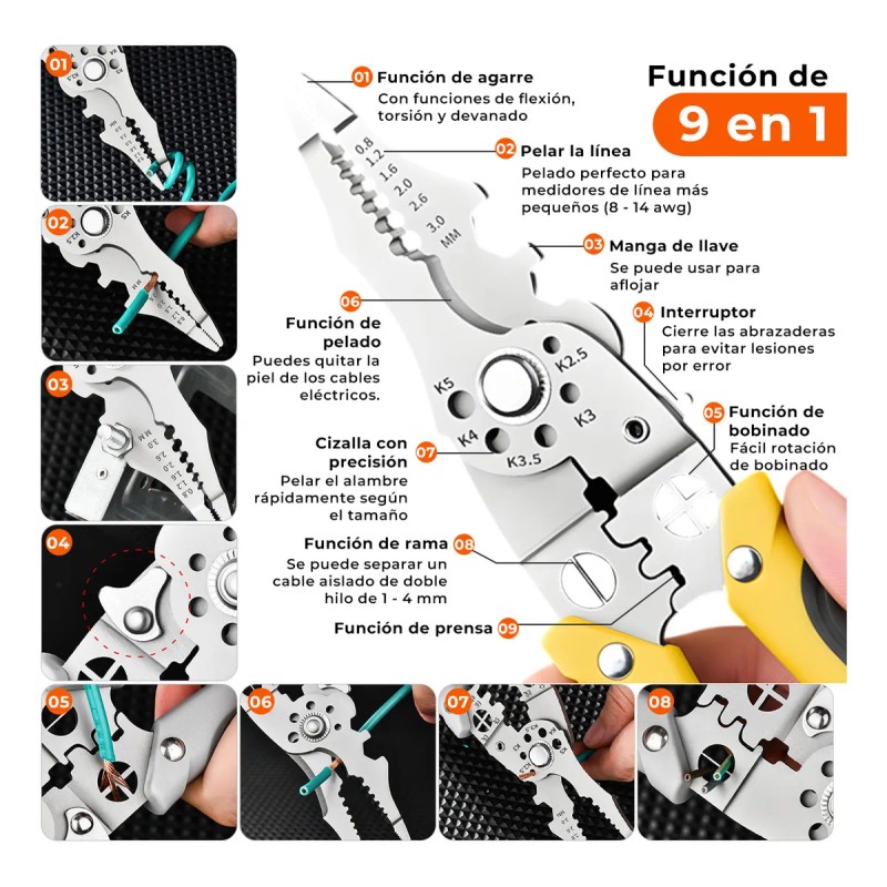 Pinza Ponchadora Abrazadera Engarzador De Terminales 1529pcs