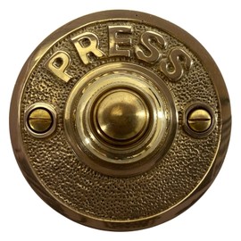 PRESS Retro Push Button Doorbell in Brass (Brass)