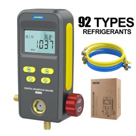 AUTOOL Refrigeration Digital AC Manifold Gauge Set HVAC Vacuum High Pressure Valve