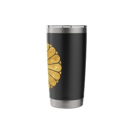 Oriental Faux Gold Kiku Chrysanthemum Mon Art Stainless Steel Insulated Tumbler