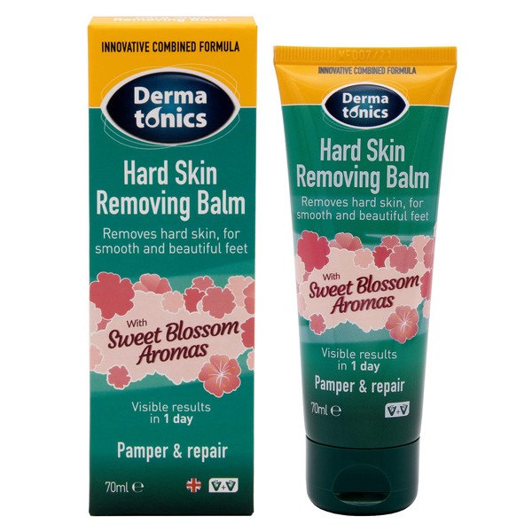 Dermatonics Natural Care Hard Skin Removing Balm for Feet | Scented with Sweet Blossom Aromas | Moisturises with Shea Butter and Hydrates with Oat Lipids | Diabetics and Vegan-friendly | 70 ml