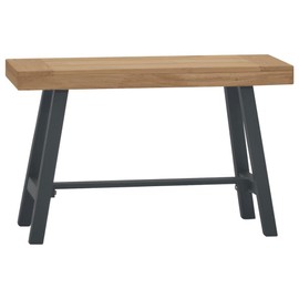Benicabaly Adds Vintage Charm with Solid Wood Teak Bench, Weather-Resistant Design, Easy to Clean, Brown and Black Finish